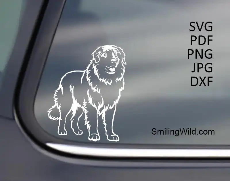 Example application of the Maremma SVG png and dxf files - Sheepdog White Vector Clipart demonstrating clean cuts for laser engraving systems.