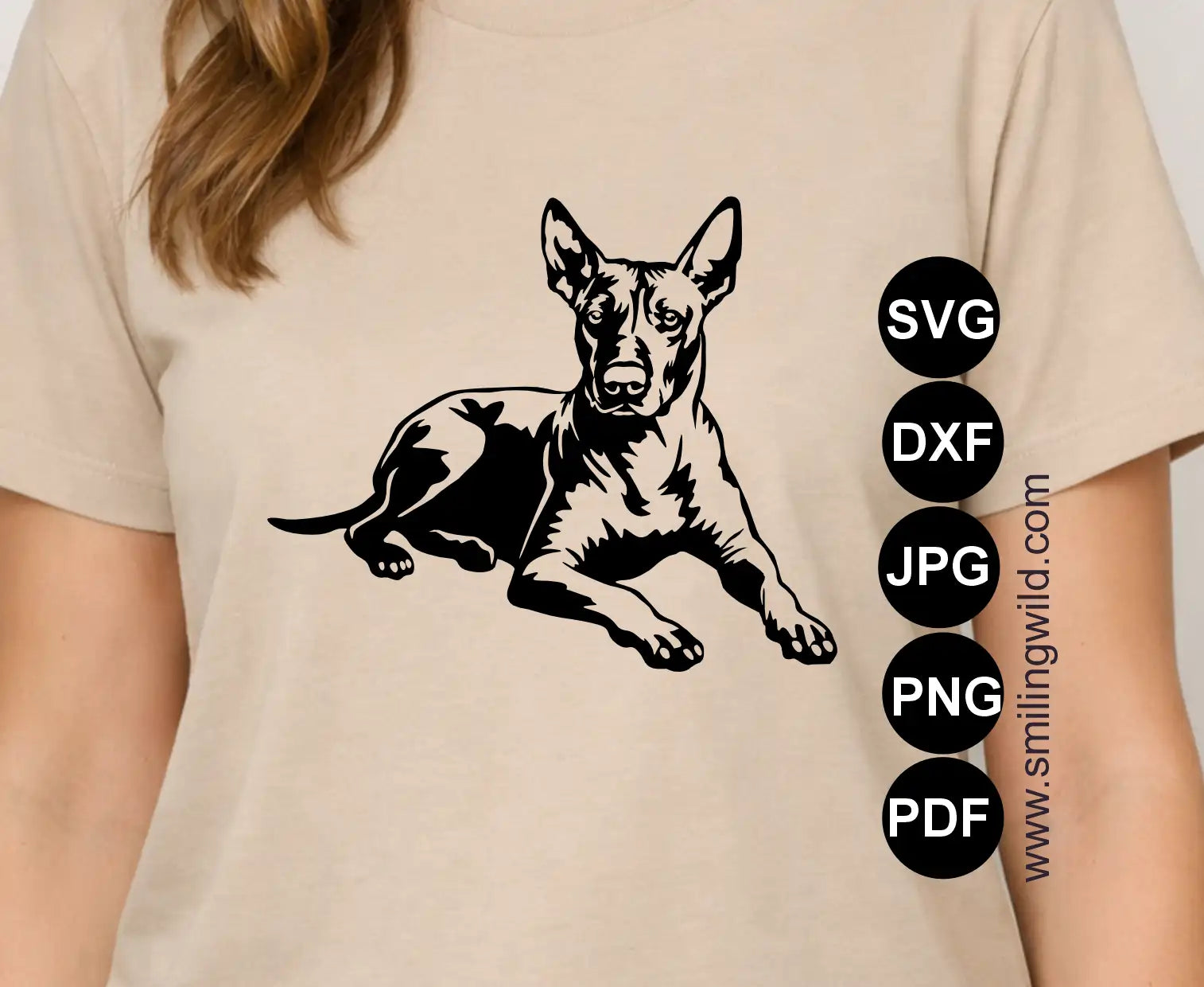Mexican Hairless Dog SVG vector art optimized for high-contrast laser engraving, printing, and wood etching.