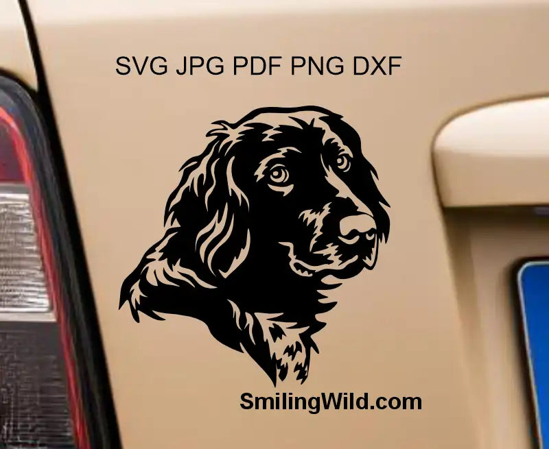 the preview image of a German hunting dog-large munsterlander black vector graphic images with transparent parts