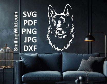 White & black Norwegian Buhund SVG for Cricut and Silhouette, vector graphic for custom pet projects