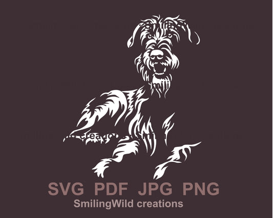 Irish wolfhound svg white cuttable file