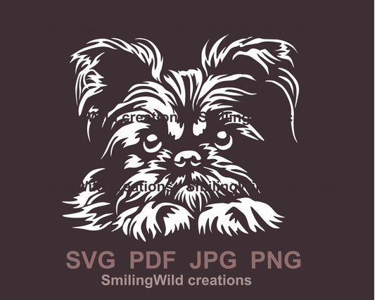 Brussels Griffon svg white vector cuttable clip art file