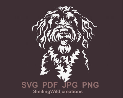 Bernedoodle svg WEISS schneidbares Portrait