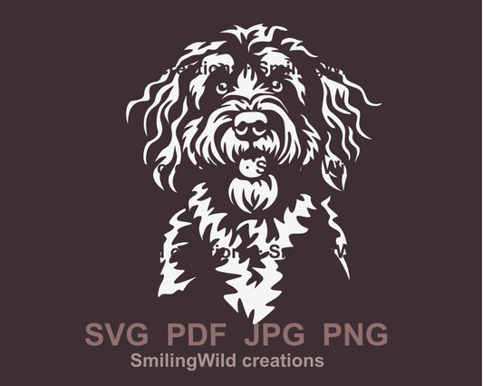 Bernedoodle svg WHITE cuttable portrait