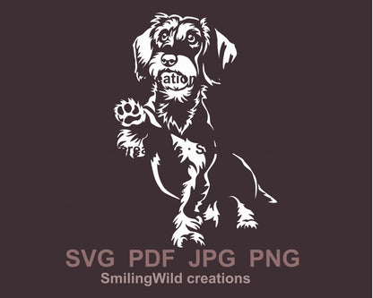 Drahthaardackel SVG Vektor Clip Art, schneidbare Hund SVG Datei