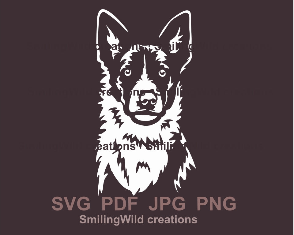 Glattes Border Collie SVG Clip Art Portrait, Hund weiß Vektor Grafikdatei