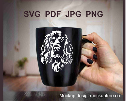 Englischer Cocker Spaniel SVG weiße Vektor ClipArt-Datei