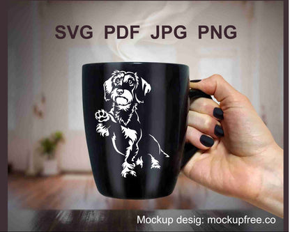 Drahthaardackel SVG Vektor Clip Art, schneidbare Hund SVG Datei