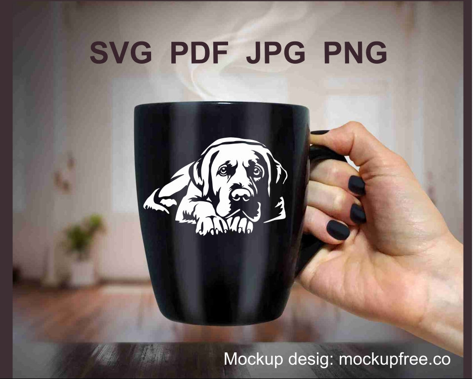 Labrador Retriever SVG ClipArt, weiße Vektordatei