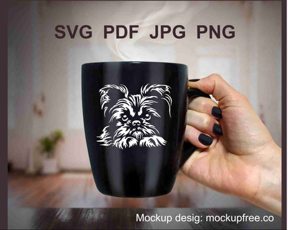 Brüsseler Griffon SVG weiß Vektor schneidbare ClipArt-Datei