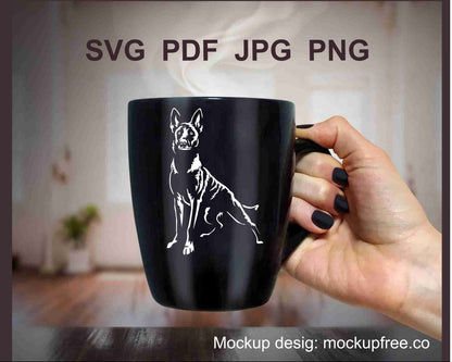 Holländischer Schäferhund SVG weiße Vektorgrafikdatei