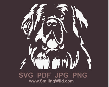 Newfoundland dog svg white vector clip art file