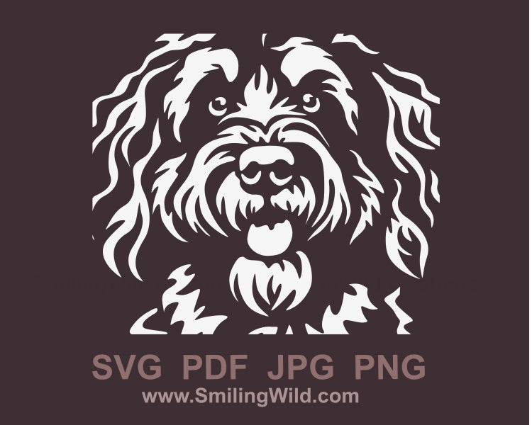 Bernedoodle svg WHITE cuttable portrait