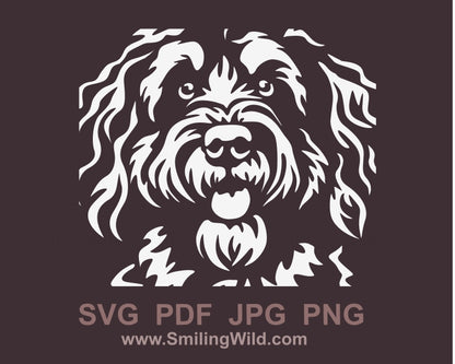 Bernedoodle svg WEISS schneidbares Portrait