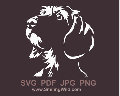 wirehaired dachshund svg cuttable vector clip art file, dog svg portrait