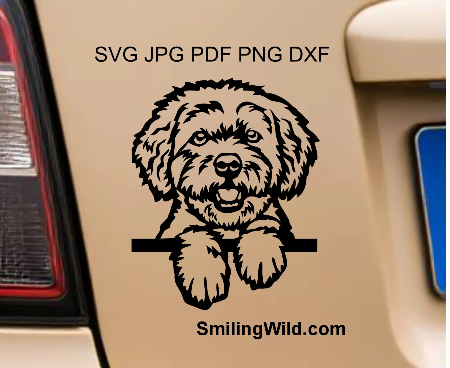 High-precision peeking dog vector clipart  of bolonka zwetna in png and DXF format optimized for clean vinyl plotting.