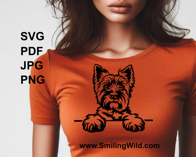 realistic cairn terrier application on t shirt