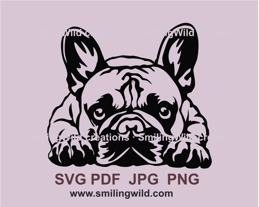 peeking french bulldog svg design made for crafting machines