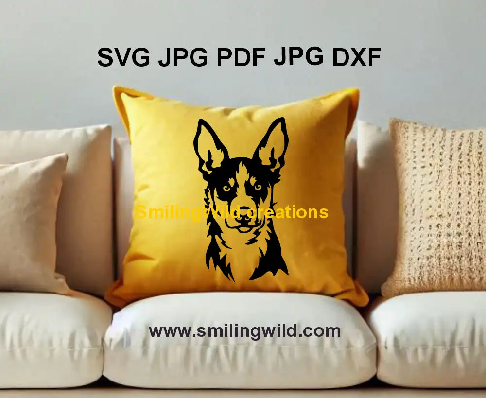 Peeking Koolie dog svg and png vector graphic for Cricut and crafting