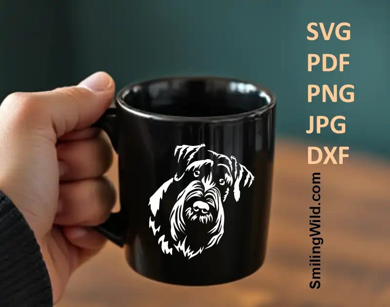 Giant Schnauzer vector graphic peeking pose for Cricut crafts and engraving