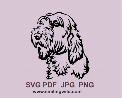 etit Basset Griffon Vendéen black svg design portrait