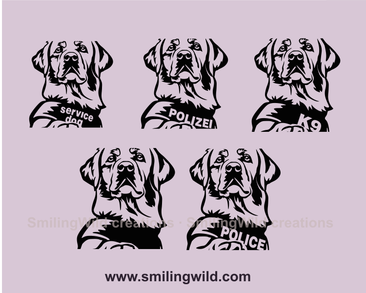 police dog vest variations for labrador retriever