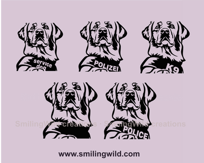 police dog vest variations for labrador retriever