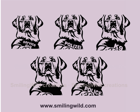 police dog vest variations for labrador retriever