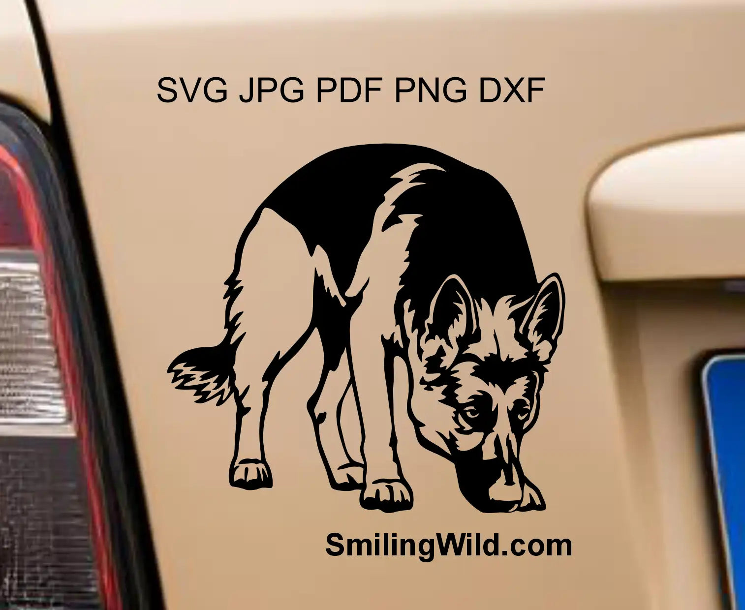 Police dog scent tracking svg and png clipart file presented as a car sticker