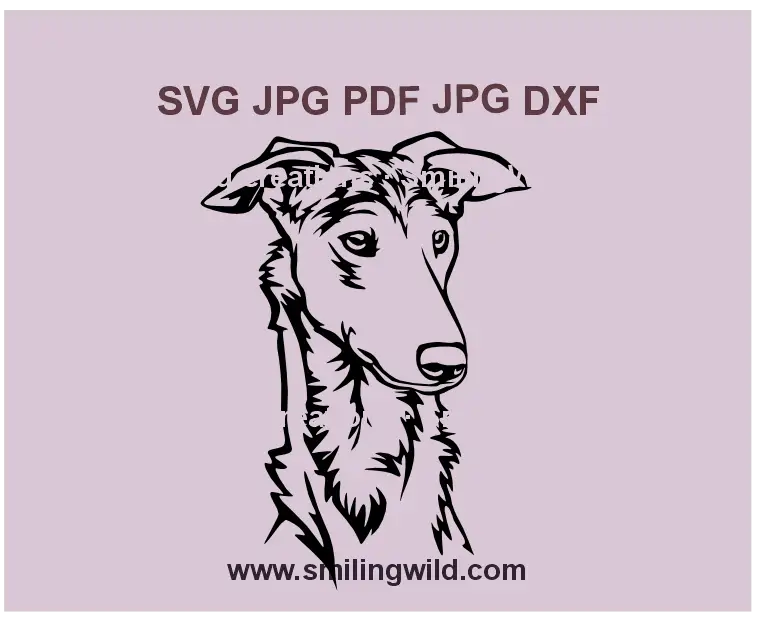 Polish Greyhound svg and DXF clipart file for custom DIY projects, including engraving, vinyl decals, and wood crafts