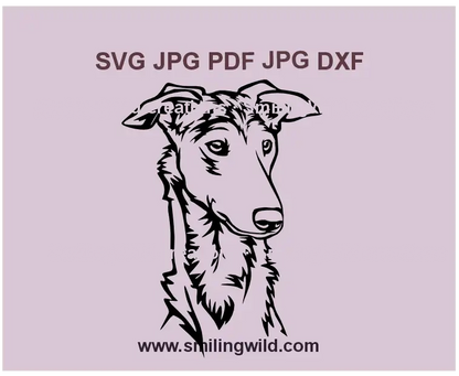 Polish Greyhound svg and DXF clipart file for custom DIY projects, including engraving, vinyl decals, and wood crafts