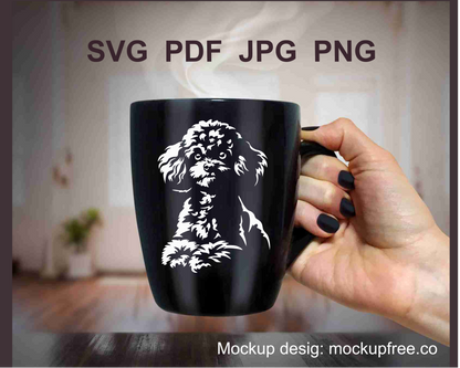 poodle design on a black mug