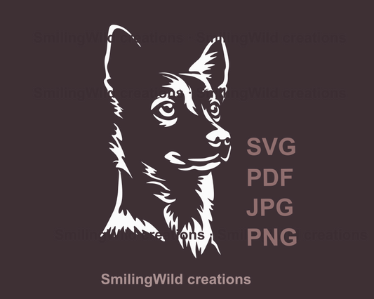 smooth portuguese podengo svg vector white cuttable art