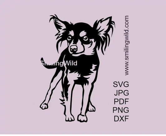 Full body standing Prague Ratter black clipart in SVG PNG DXF – vector dog design for Cricut and laser cutting