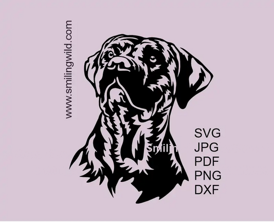 Presa Canario SVG Clipart Graphic. High-resolution Canarian Mastiff Vector Art optimized for Cricut and other cutting & laser machines.