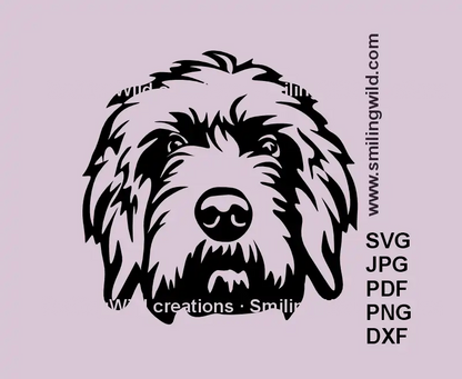 Pudelpointer SVG head clipart hunting dog vector for laser cutting and Cricut