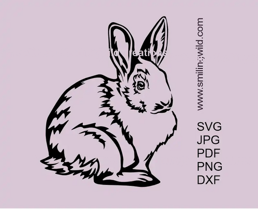 black rabbit vector clipart of a cute baby bunny for Cricut, laser cutting, and crafting projects