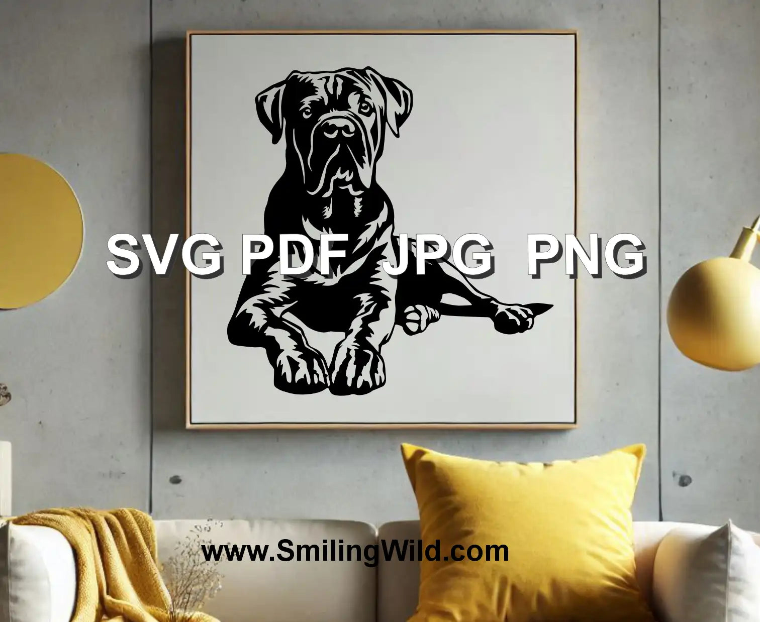 Cane Corso vector cuttable and engraving graphic for Cricut crafts, laser cutting, and custom dog-themed creations