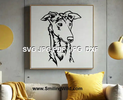 Realistic Polish Greyhound dog SVG vector, perfect for Cricut, Silhouette, and laser cutting projects