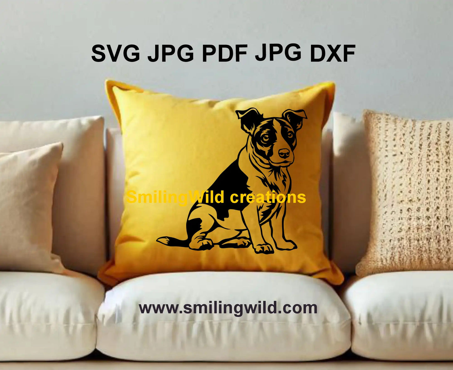 Jack Russell dog clipart PNG, a high-quality vector file for engraving, sublimation, and CNC cutting