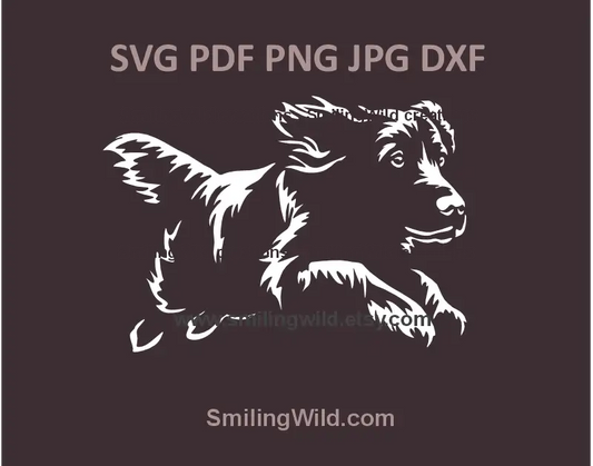running hunting dog boykin spaniel in svg, png and dxf file for cricut and laser cutting and engraving