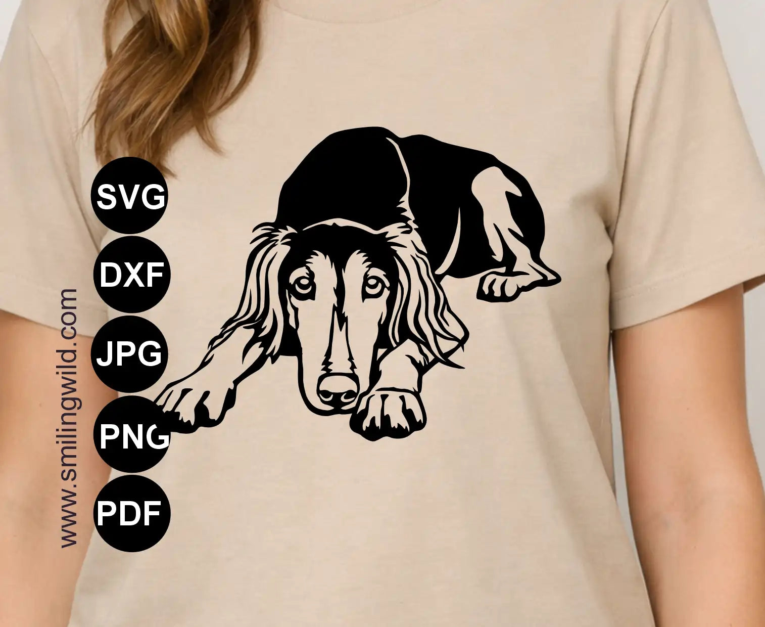 Saluki SVG and png vector graphic optimized for high-resolution digital design and stencil fabrication.
