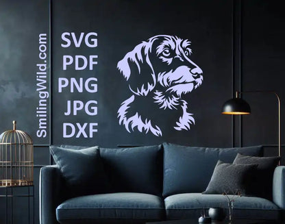 Sausage dog wirehaired Dachshund SVG PNG DXF for personalized gifts and engraving projects