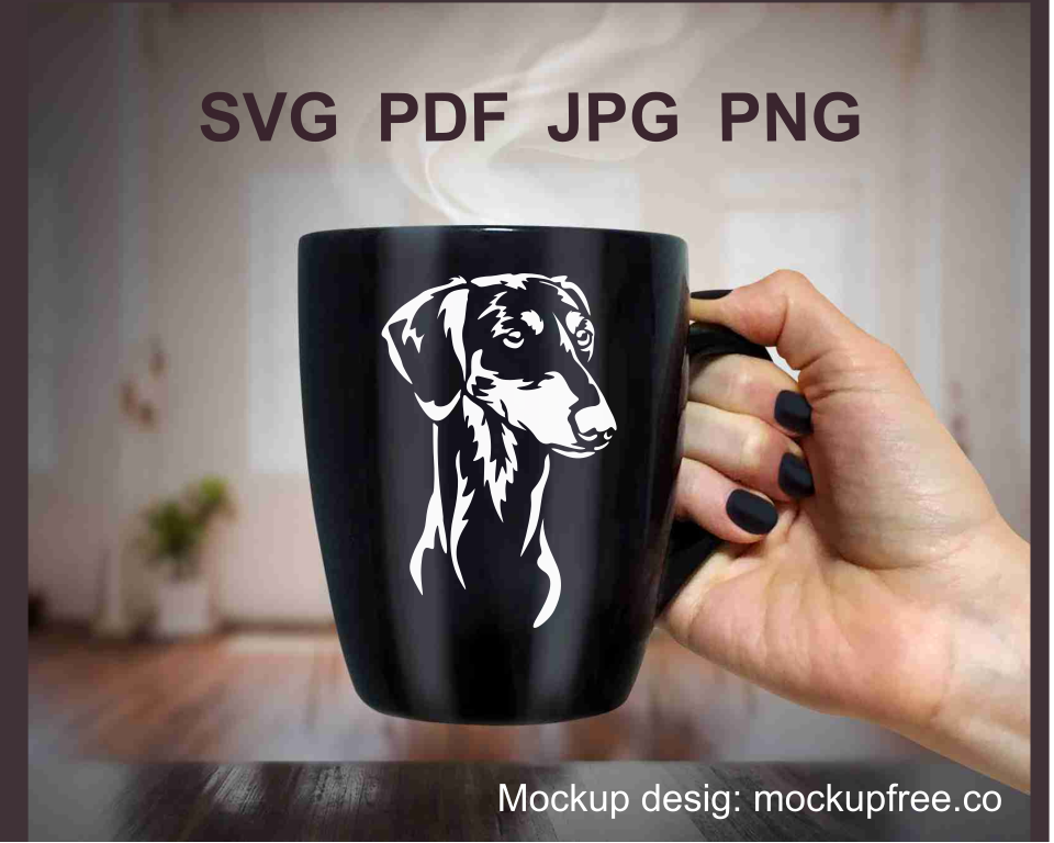 Smooth saluki white design on black mug