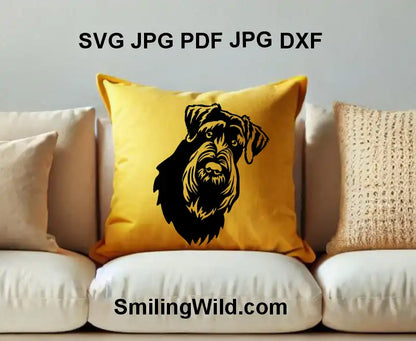 Giant Schnauzer dog  head – DXF digital file for vinyl crafts , cutting and engraving