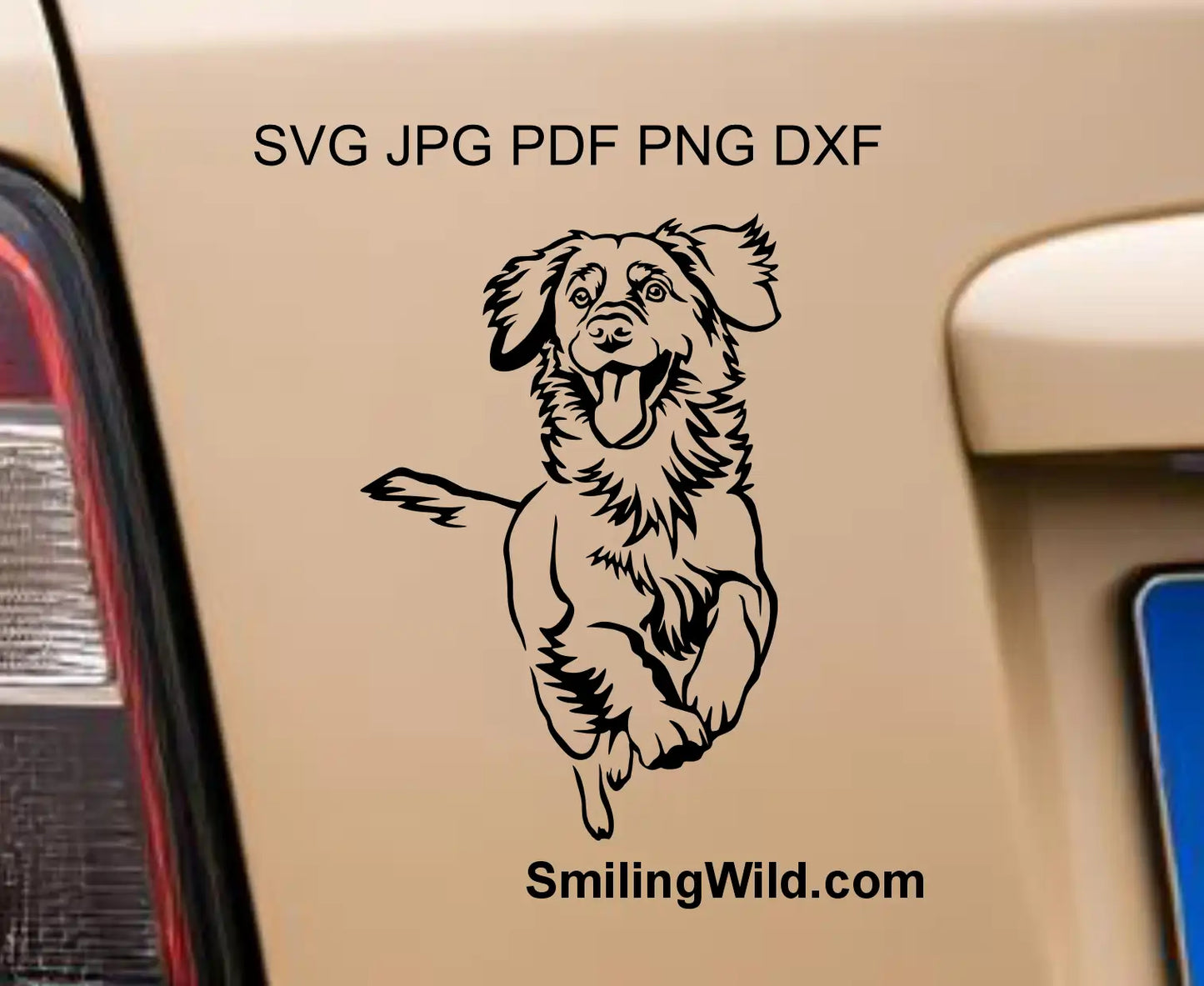 Vector graphic image of a Nova Scotia Duck Tolling Retriever SVG vector art file presented as a vinyl decal
