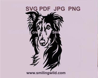 Silken Windhound dog SVG clip art for Cricut and DIY crafting projects