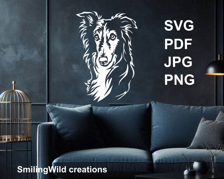 Silken Windhound SVG & PNG files for hunting dog wall art and Cricut DIY projects