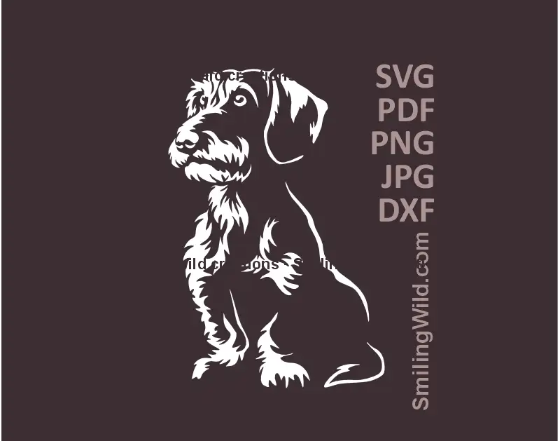 Sitting Dachshund black and white SVG clipart - Wiener dog vector for Cricut and laser cutting