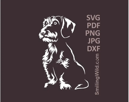 Sitting Dachshund black and white SVG clipart - Wiener dog vector for Cricut and laser cutting